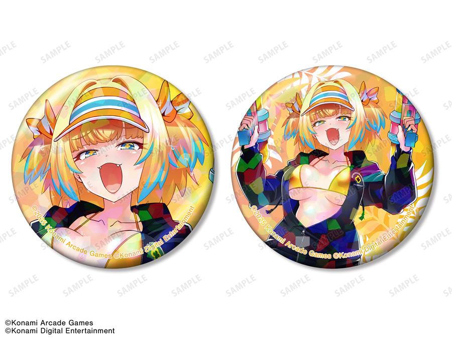 ボンバーガール レインボー 描き下ろし パイン 水着ver. ホログラム缶バッジ2個セット