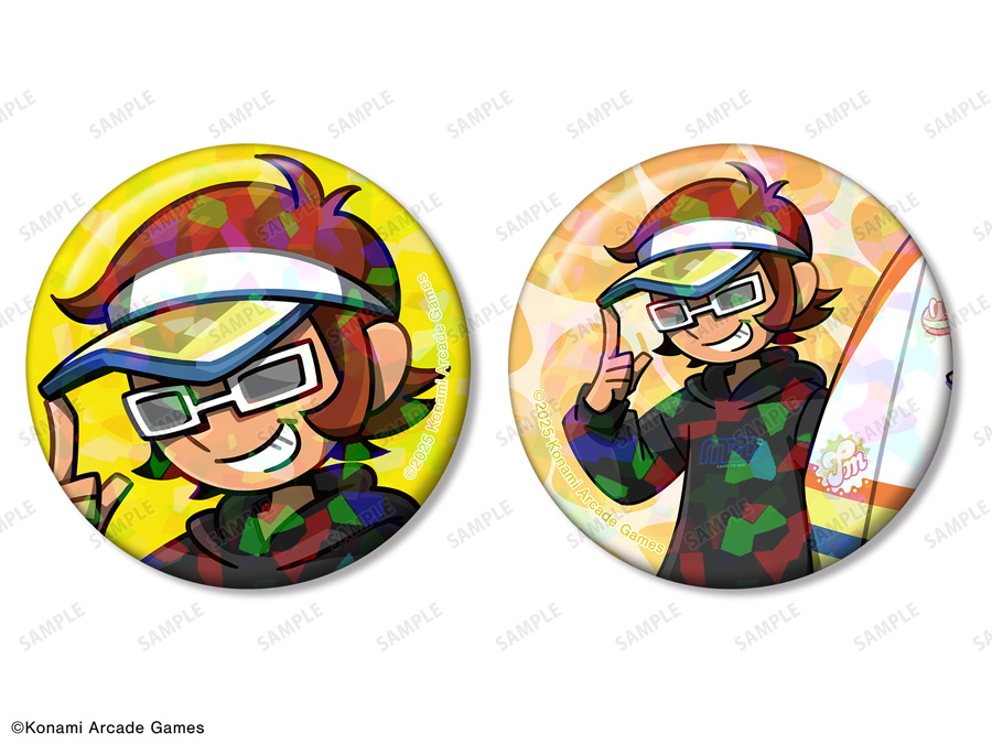 pop'n music Jam&Fizz 描き下ろし MZD 水着ver. ホログラム缶バッジ2個セット