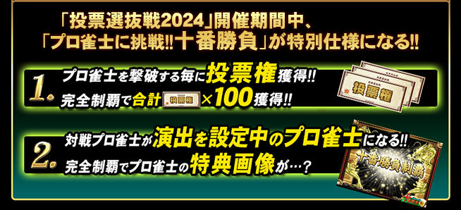 プロ雀士に挑戦！！十番勝負勝負 ~投票選抜戦2023特別版~