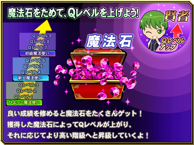 魔法石をためて、Qレベルを上げよう！