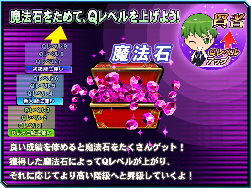 魔法石をためて、Qレベルを上げよう！