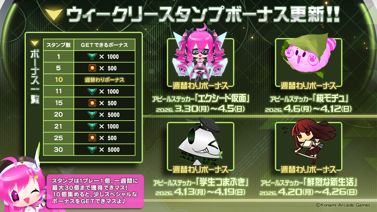 4月ウィークリースタンプ